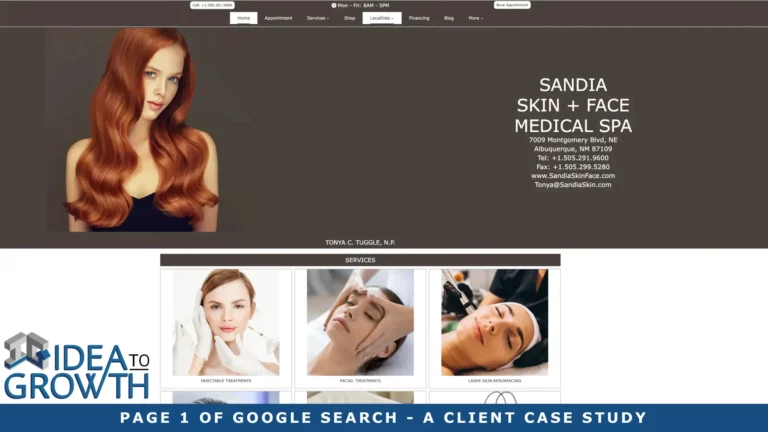 Page 1 of Google Search – A Great Client Case Study