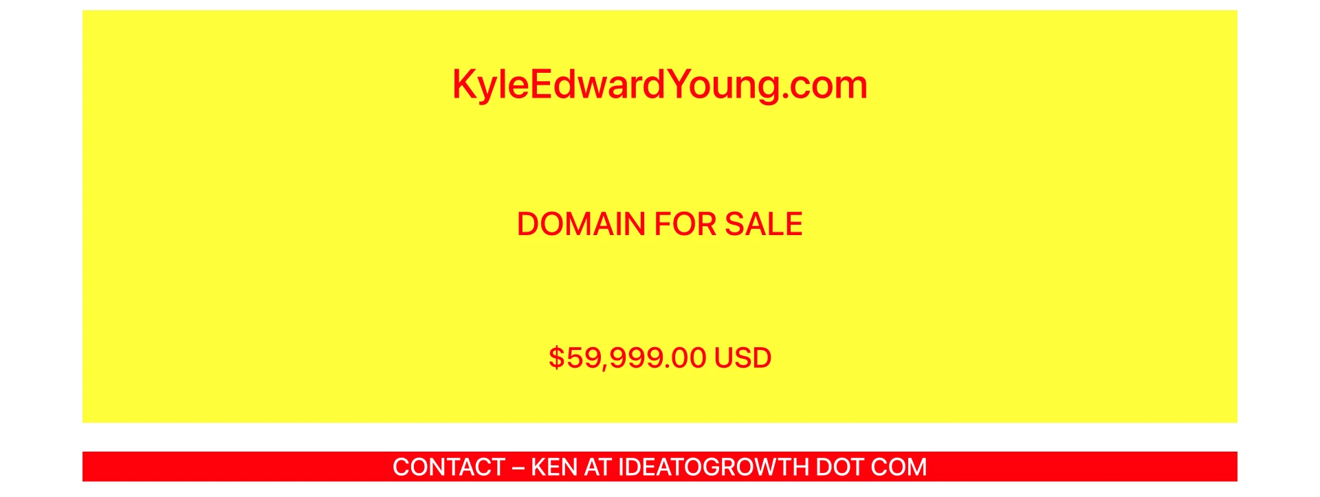 PARKED DOMAIN FOR SALE