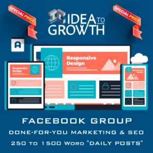 DONE FOR YOU FACEBOOK GROUP MARKETING AND SEO PACKAGE - 250-1500 WORD DAILY POSTS